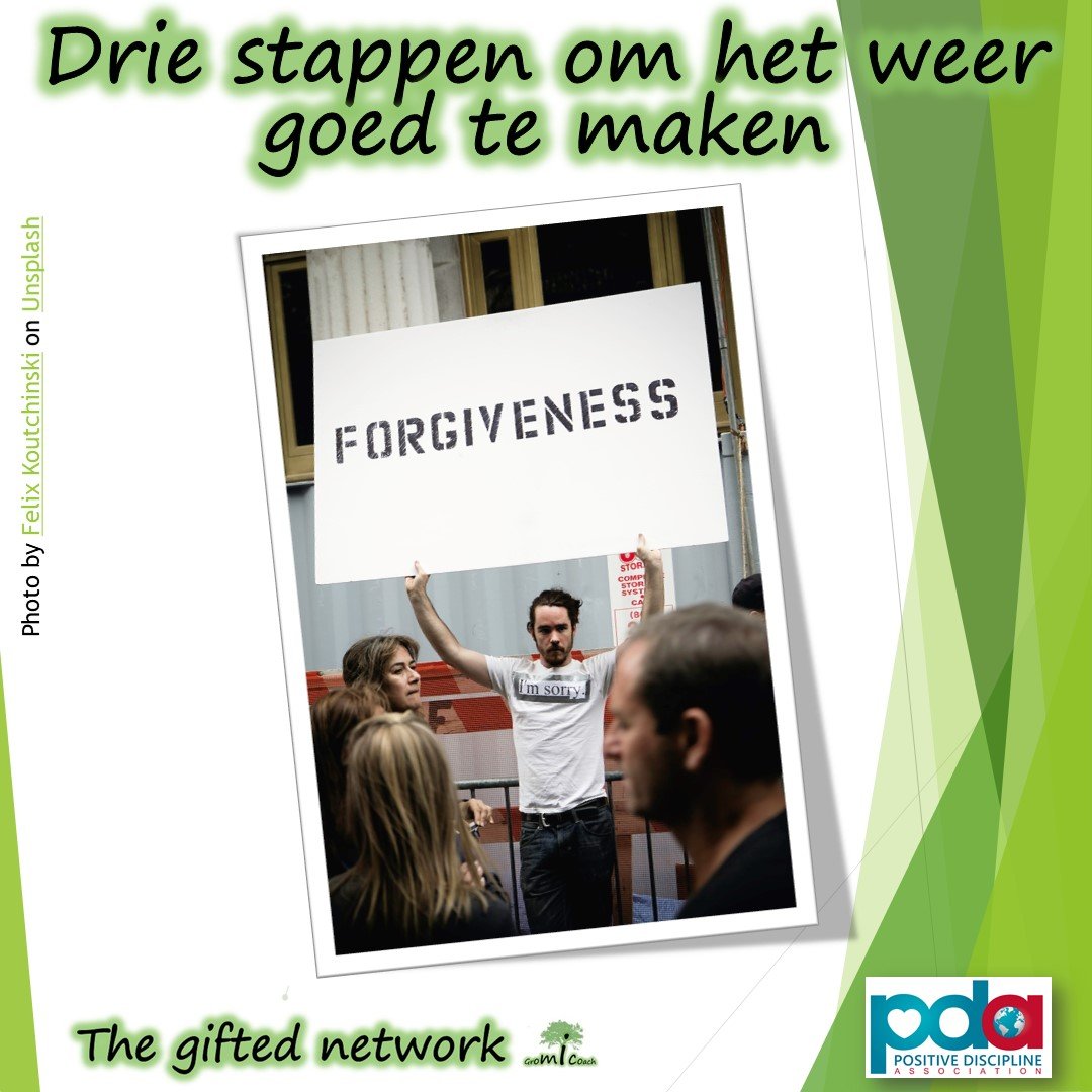 Drie stappen om het weer goed te maken - Positive discipline